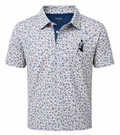 Floral Blue Golf Shirt