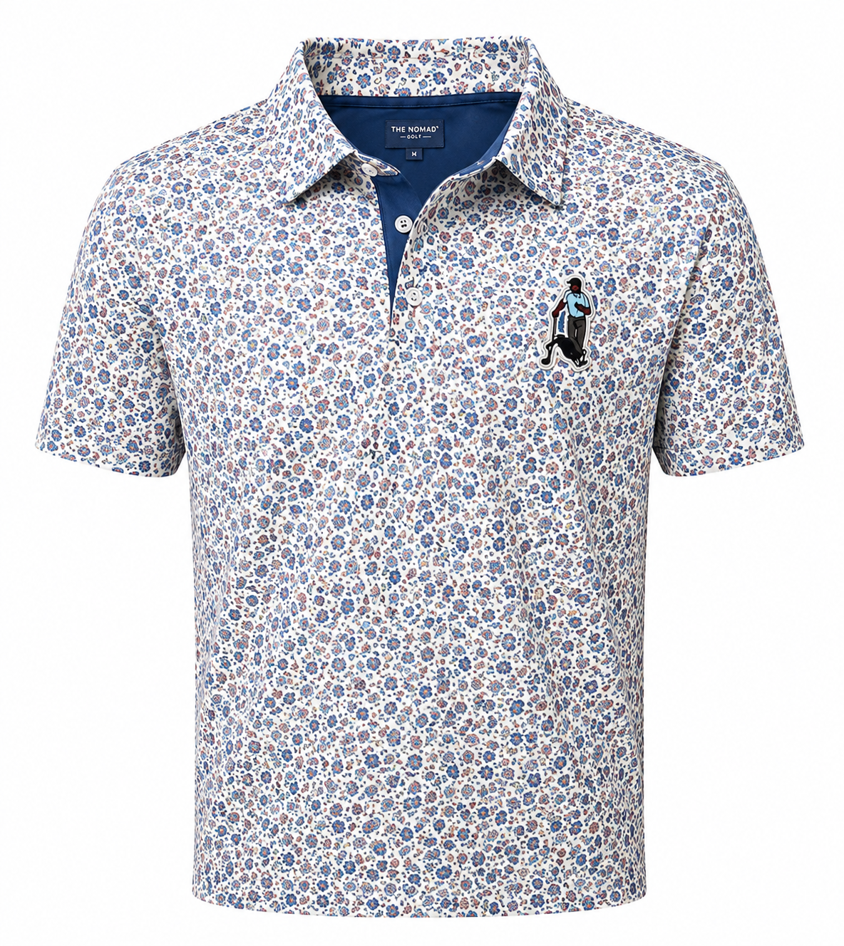 Floral Blue Golf Shirt